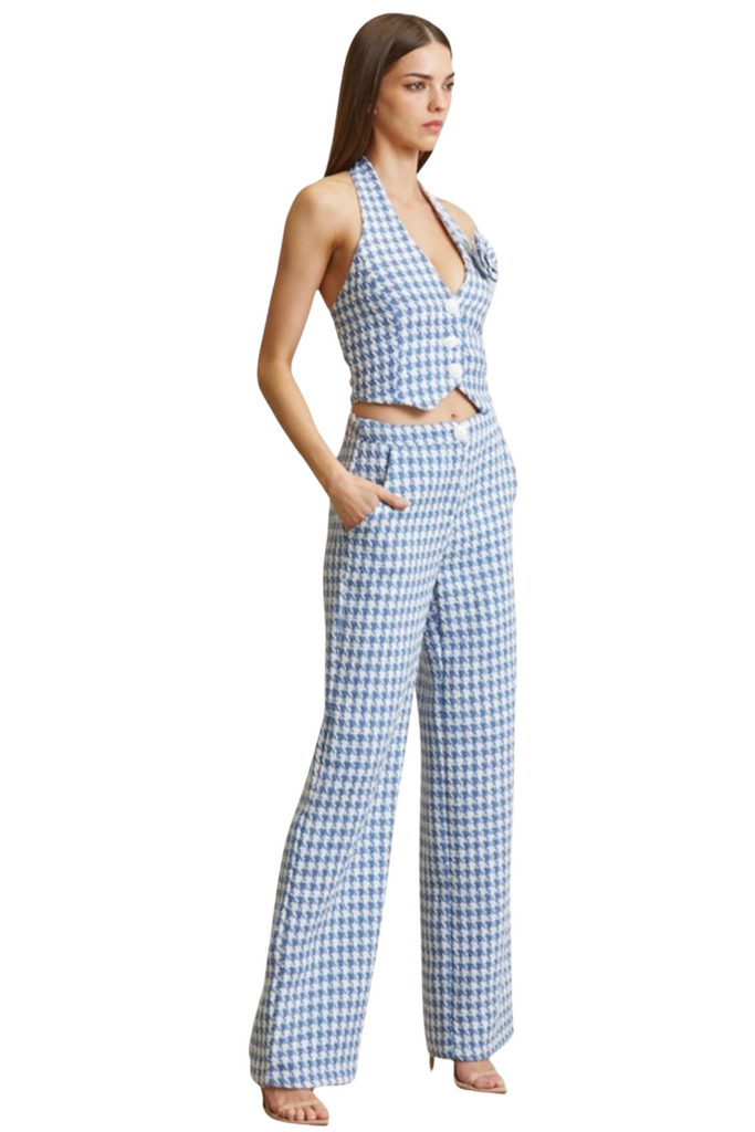 Cecily Houndstooth Tweed Pants Set-PANTS SETS-Intrigue
