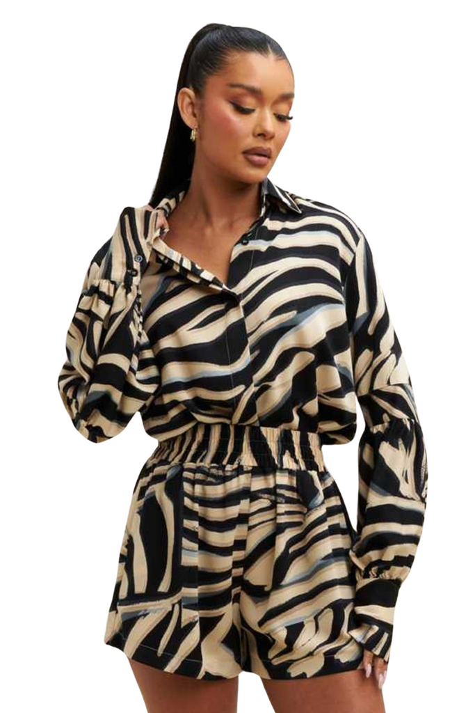 Gia Animal Print Romper-Rompers & Jumpsuits-Intrigue