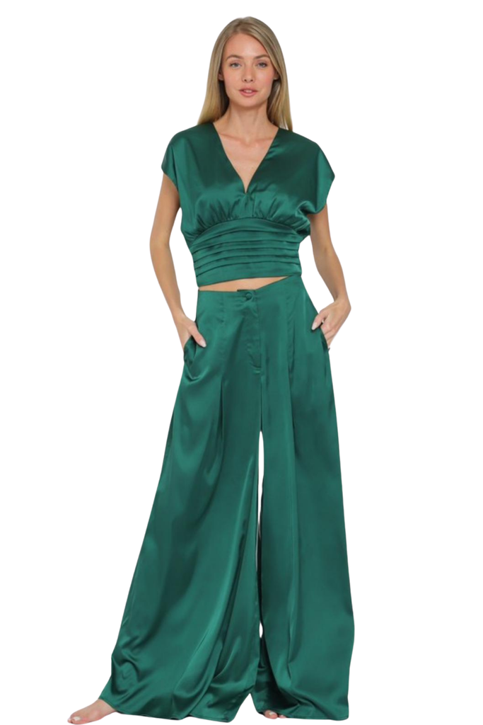 Halima V-Neck Pants Set-PANTS SETS-Intrigue