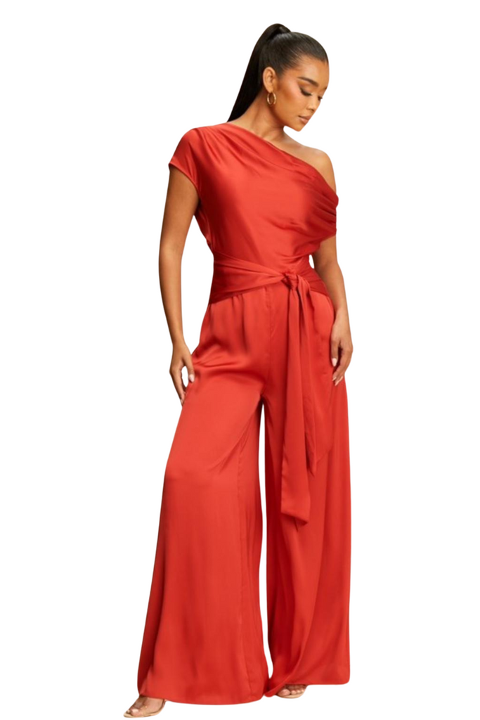 Georgia Satin Jumpsuit-Rompers & Jumpsuits-Intrigue