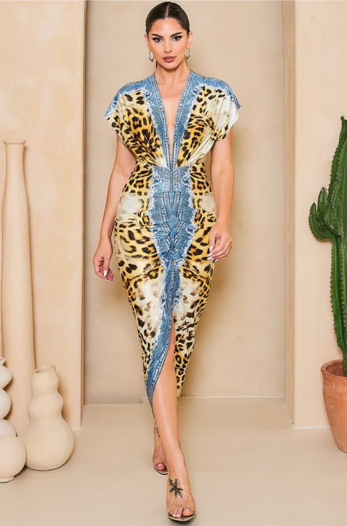 Zaiye Leopard Midi Dress-DRESSES-Intrigue