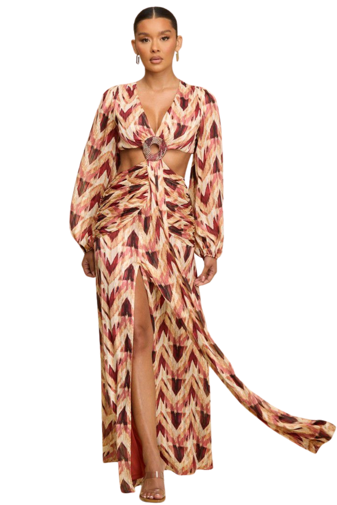 Brielle Hotfix Chiffon Gown-DRESS-Intrigue