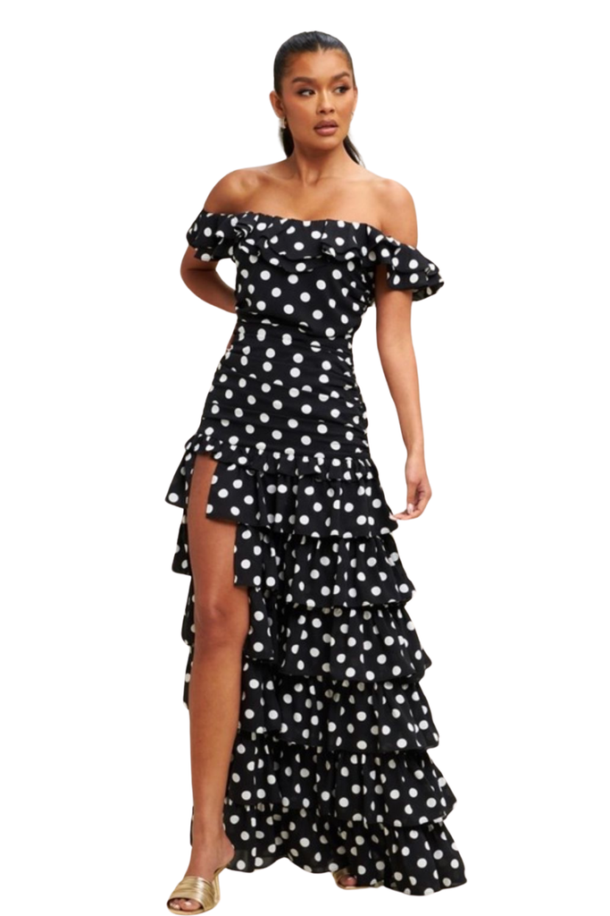Darling Polkadot Ruffle Dress-DRESSES-Intrigue