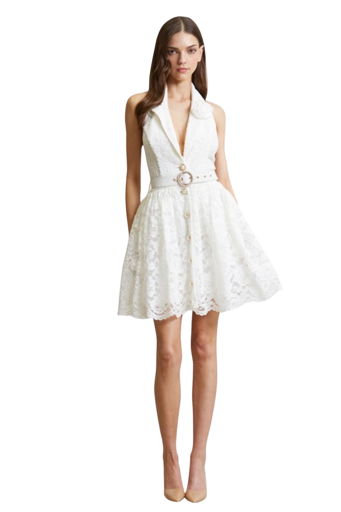 Nicey Flower Pattern Lace Dress-DRESSES-Intrigue