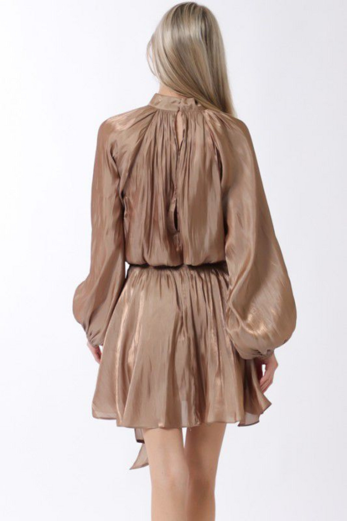 Bubble Sleeve Mini Dress-DRESS-Intrigue