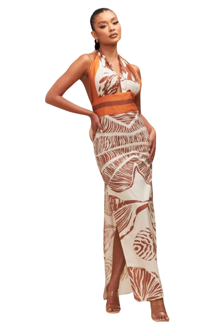 Tirren Tropical Halter Sundress-DRESSES-Intrigue