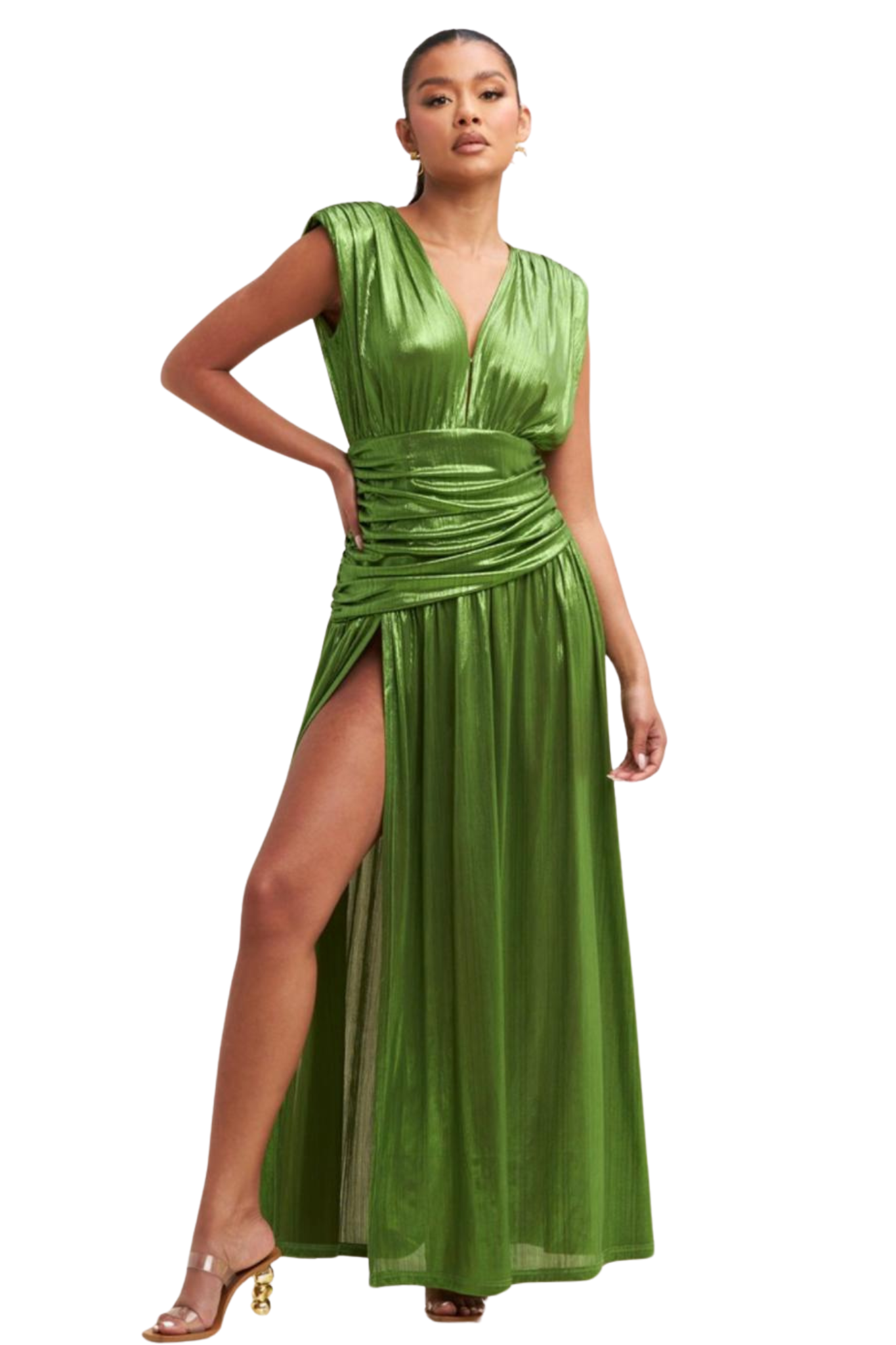 Naira Ruched Maxi Dress Intrigue