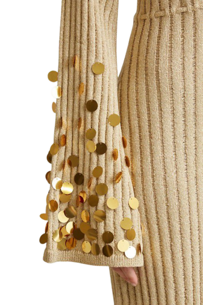 Sequin Rib-Knit Maxi Dress-DRESS-Intrigue