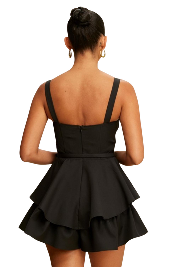 Viselle Ruffle Belt Romper-Rompers & Jumpsuits-Intrigue