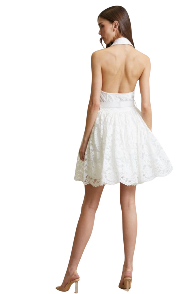 Nicey Flower Pattern Lace Dress-DRESSES-Intrigue