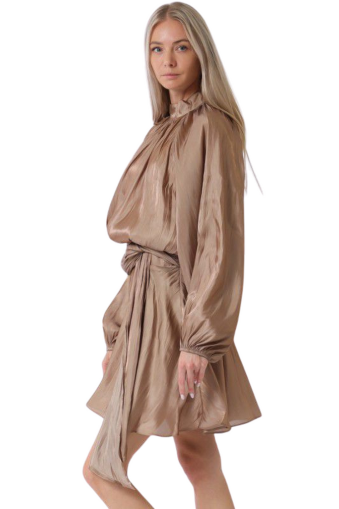 Bubble Sleeve Mini Dress-DRESS-Intrigue