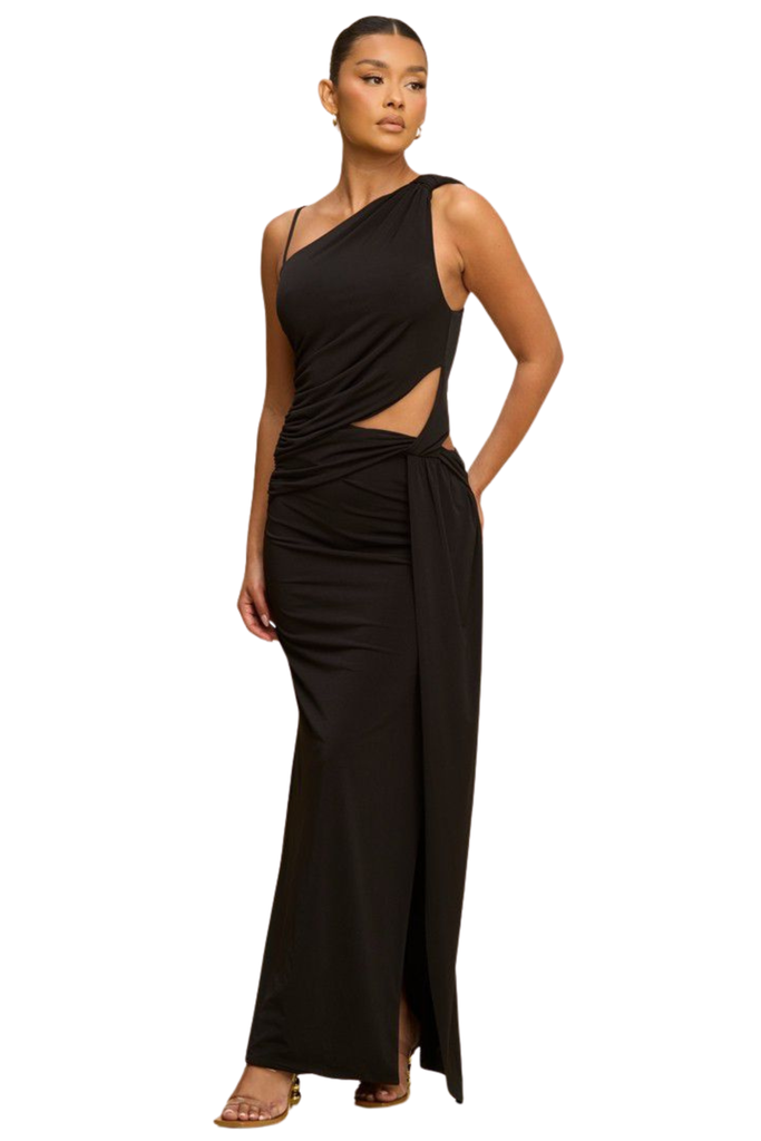 One Shoulder Cut-Out Gown-Intrigue