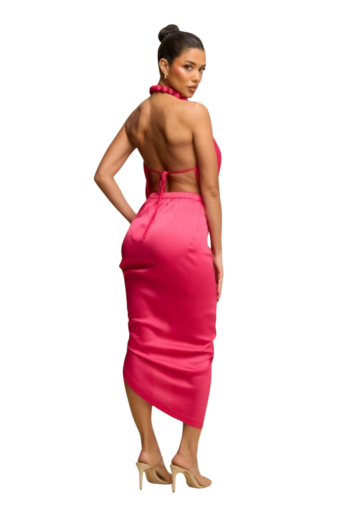 Beaded Accent Drape Dress-Dress-Intrigue