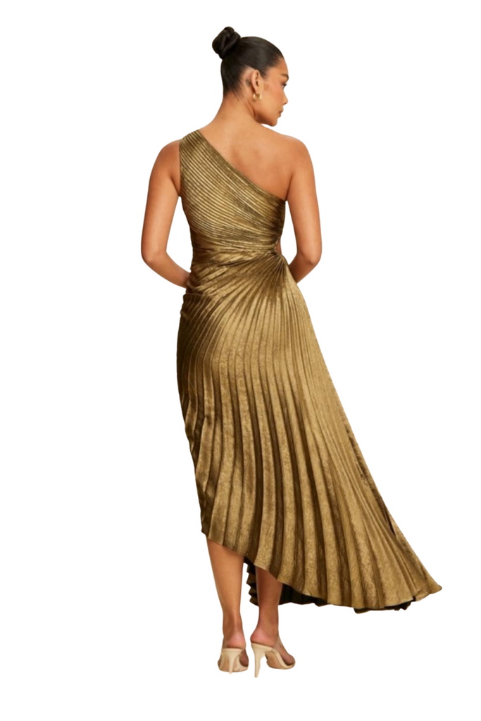 Metallic Pleated One/Dress-DRESS-Intrigue