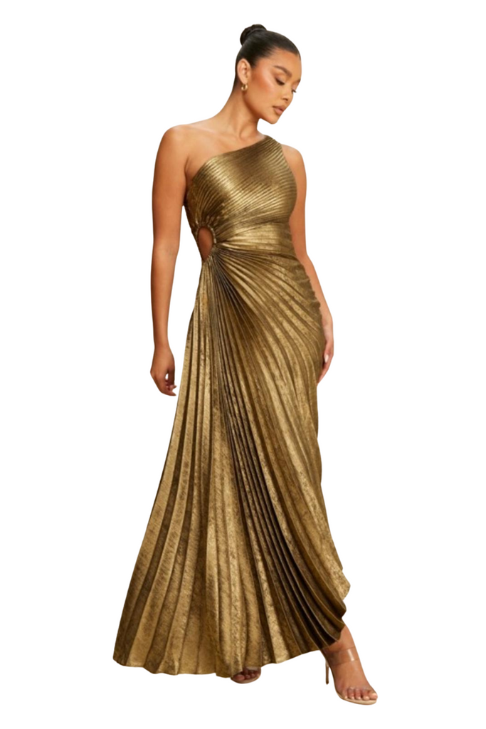 Metallic Pleated One/Dress-DRESS-Intrigue
