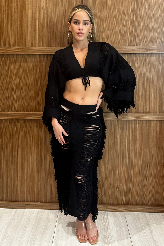 Zhavay Fringe Skirt Set-Skirt set-Intrigue