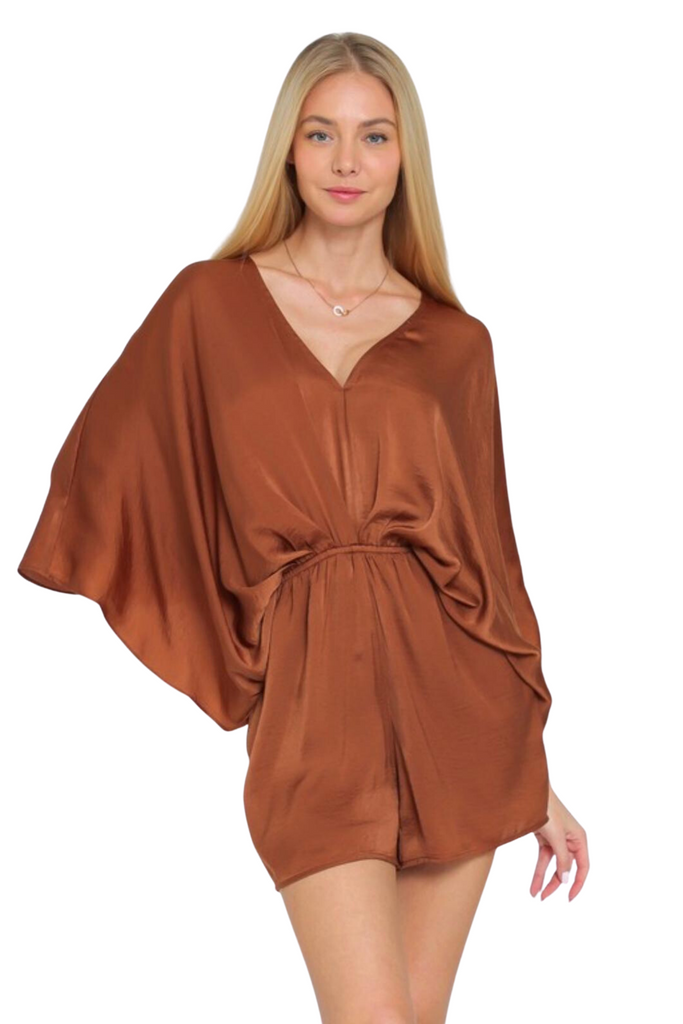 Brie Kimono Sleeve Romper-Jumpsuits & Rompers-Intrigue