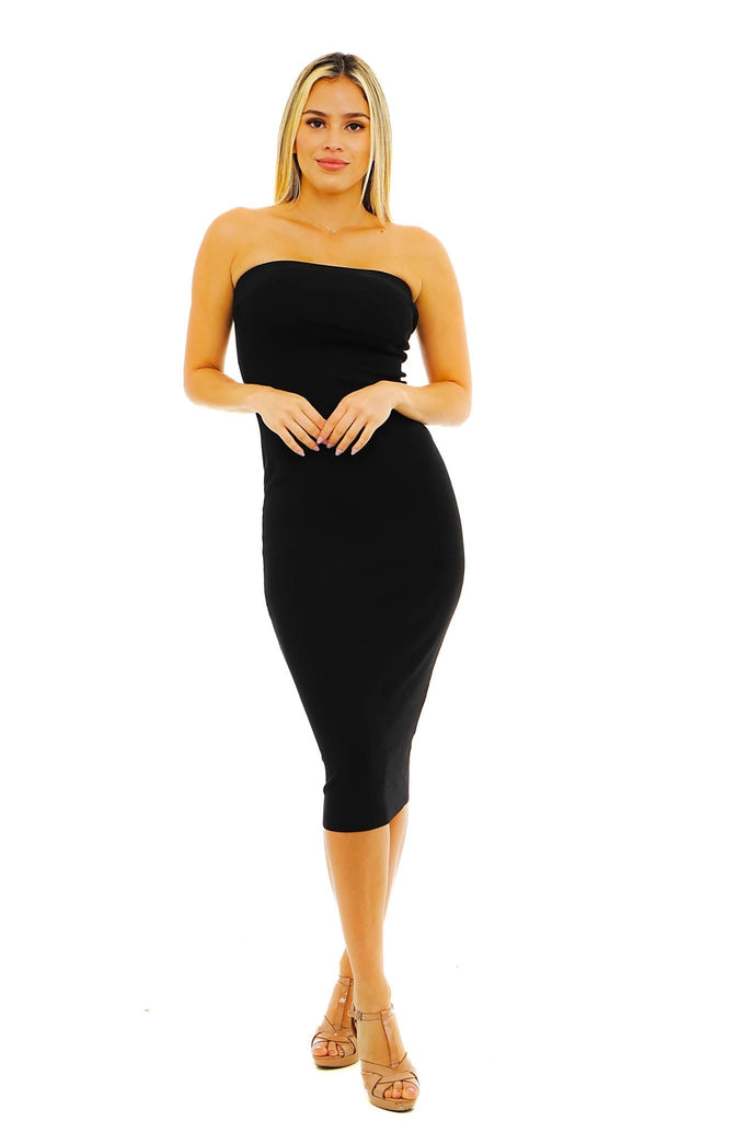 Erithea Tube Midi Dress-Dresses-SM-BLACK-Intrigue