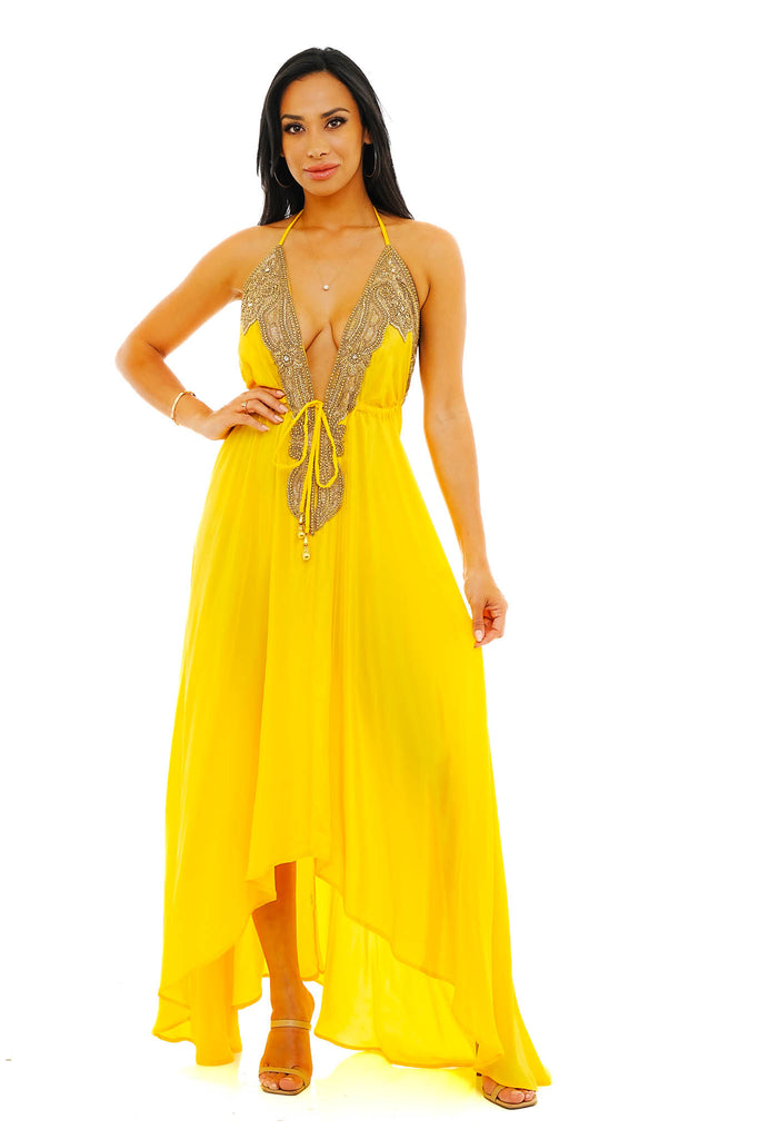 Jaime Scarf Dress-Dresses-YELLOW-O/S-Intrigue