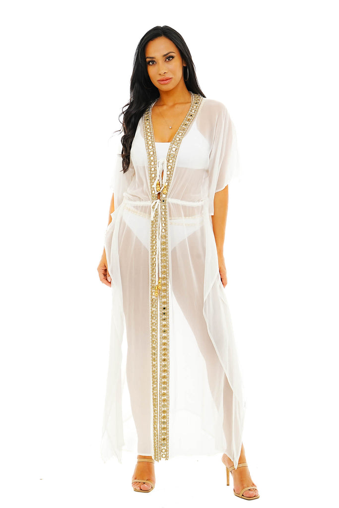 Kendall Cover Up-Swimwear-SM-WHITE-Intrigue