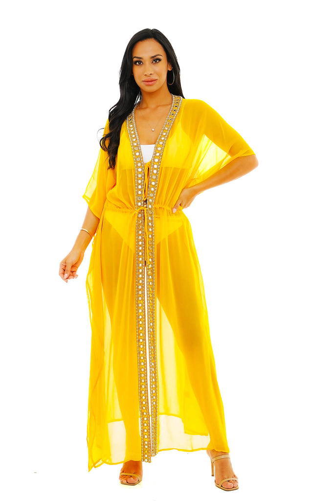 Kendall Cover Up-Swimwear-SM-YELLOW-Intrigue