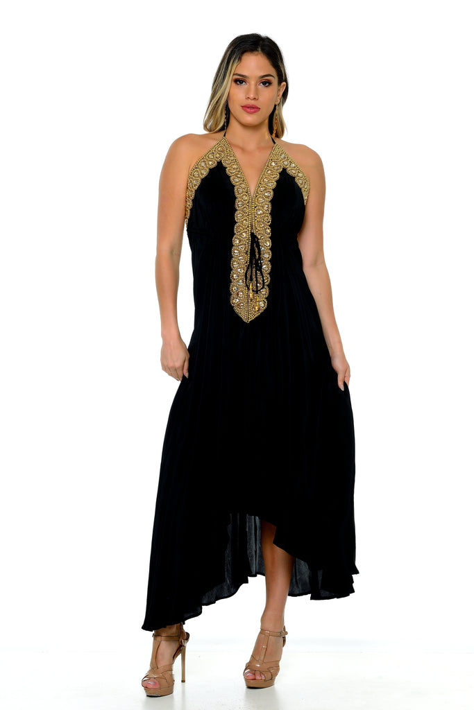 Adonesse Scarf Dress-Dresses-BLACK-Intrigue
