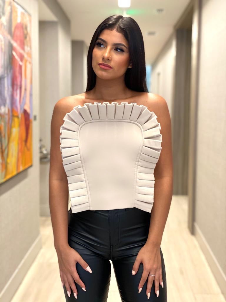 Tops - Valentina Pleated Top - Intrigue Couture 