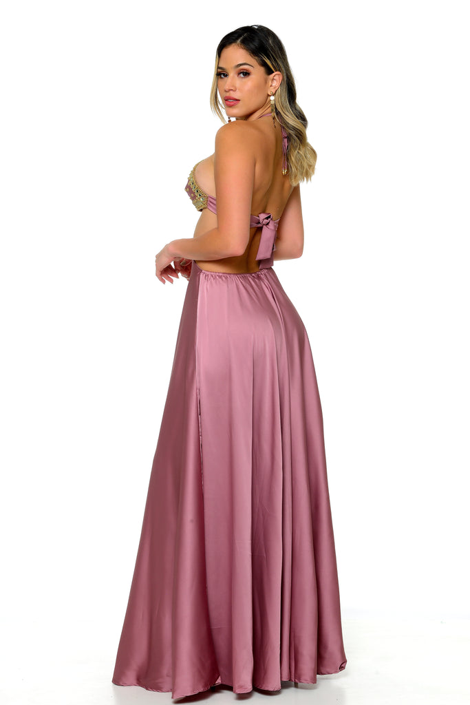 Heslyn Halter Maxi Dress-Dresses-Intrigue