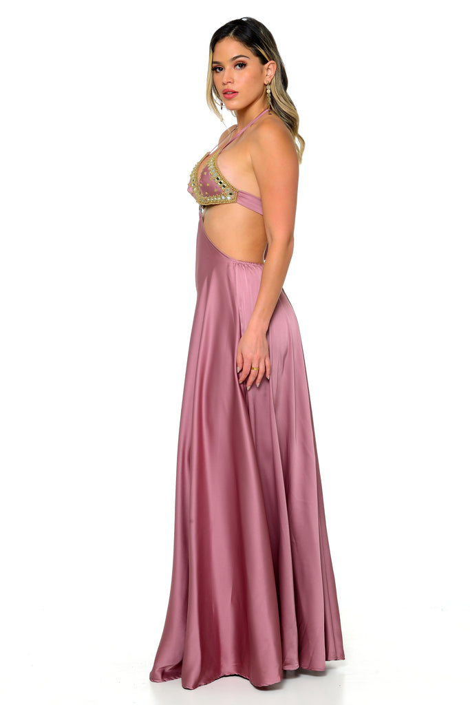 Heslyn Halter Maxi Dress-Dresses-Intrigue