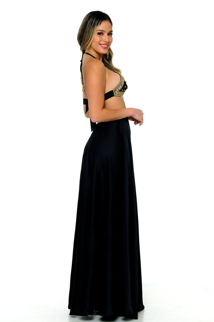 Heslyn Halter Maxi Dress-Dresses-Intrigue