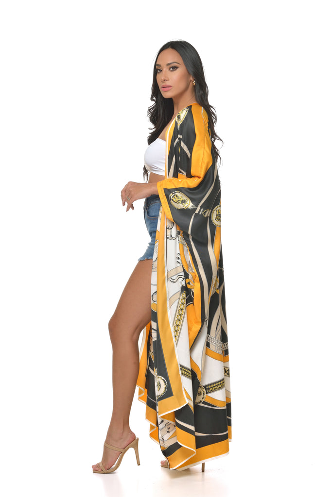 Hannah Satin Kimono-Tops-Intrigue