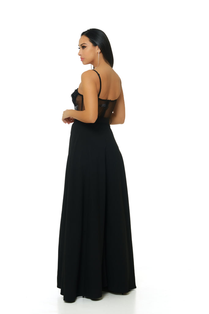 Evangeline Corset Cape Jumpsuit-Jumpsuit-Intrigue