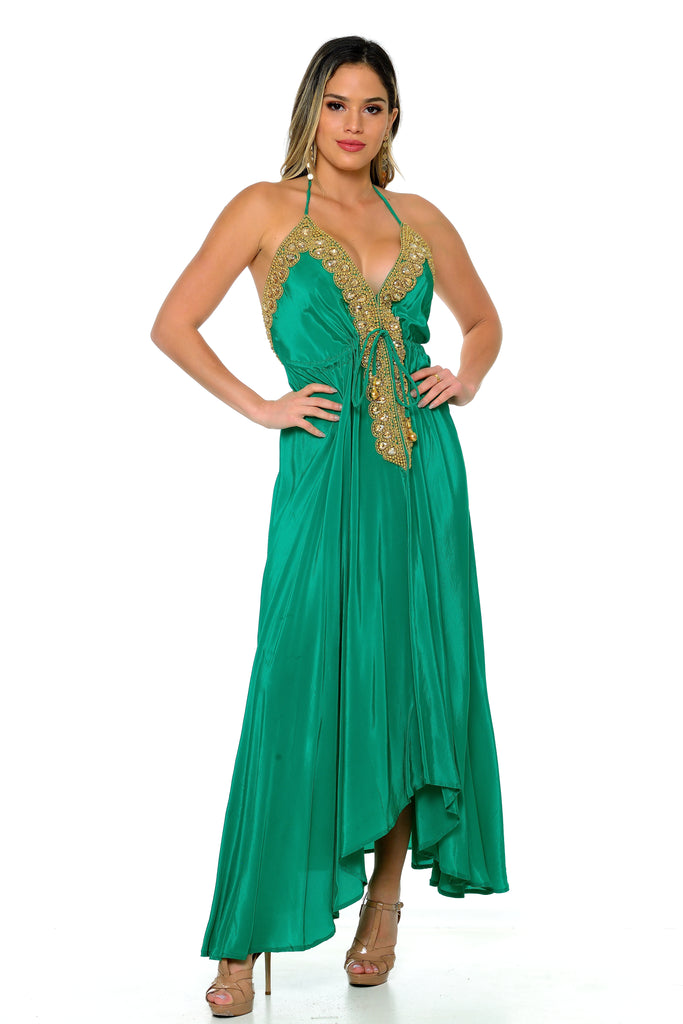 Adonesse Scarf Dress-Dresses-GREEN-Intrigue