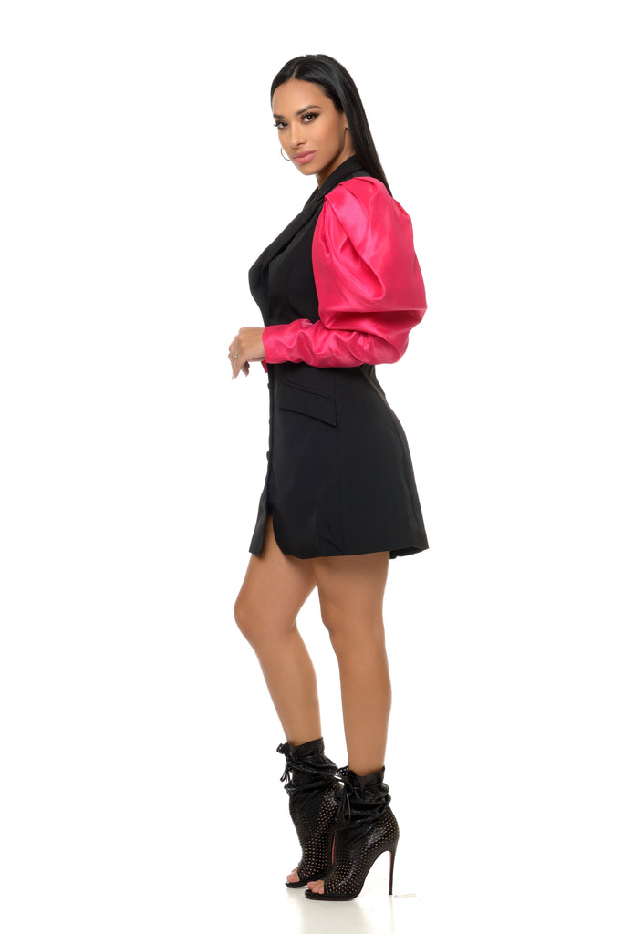 Kaylee Puff Sleeve Mini Dress-DRESSES-Intrigue