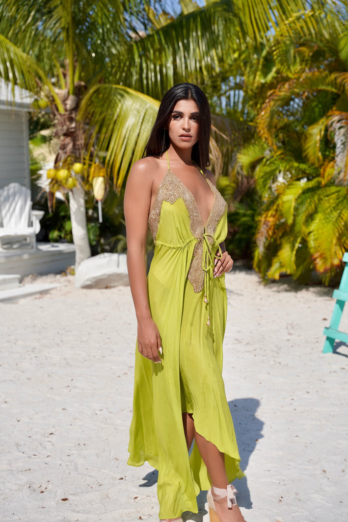Ivy Beaded Scarf Dress-DRESSES-Intrigue