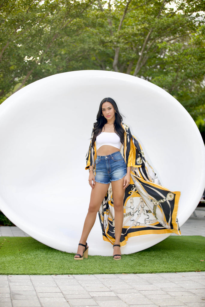 Hannah Satin Kimono-Tops-Intrigue