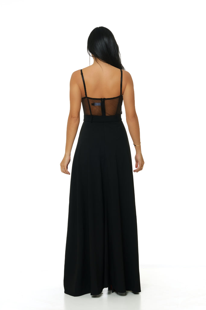 Evangeline Corset Cape Jumpsuit-Jumpsuit-Intrigue