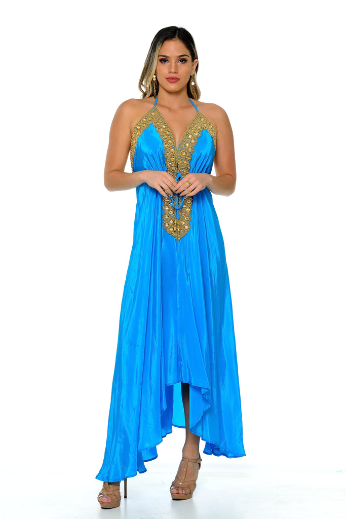 Adonesse Scarf Dress-Dresses-BLUE-Intrigue