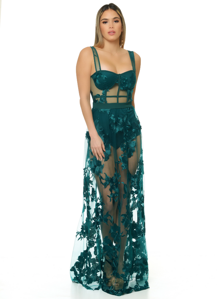 Camoi Lace Maxi Dress-DRESSES-GREEN-SMALL-Intrigue